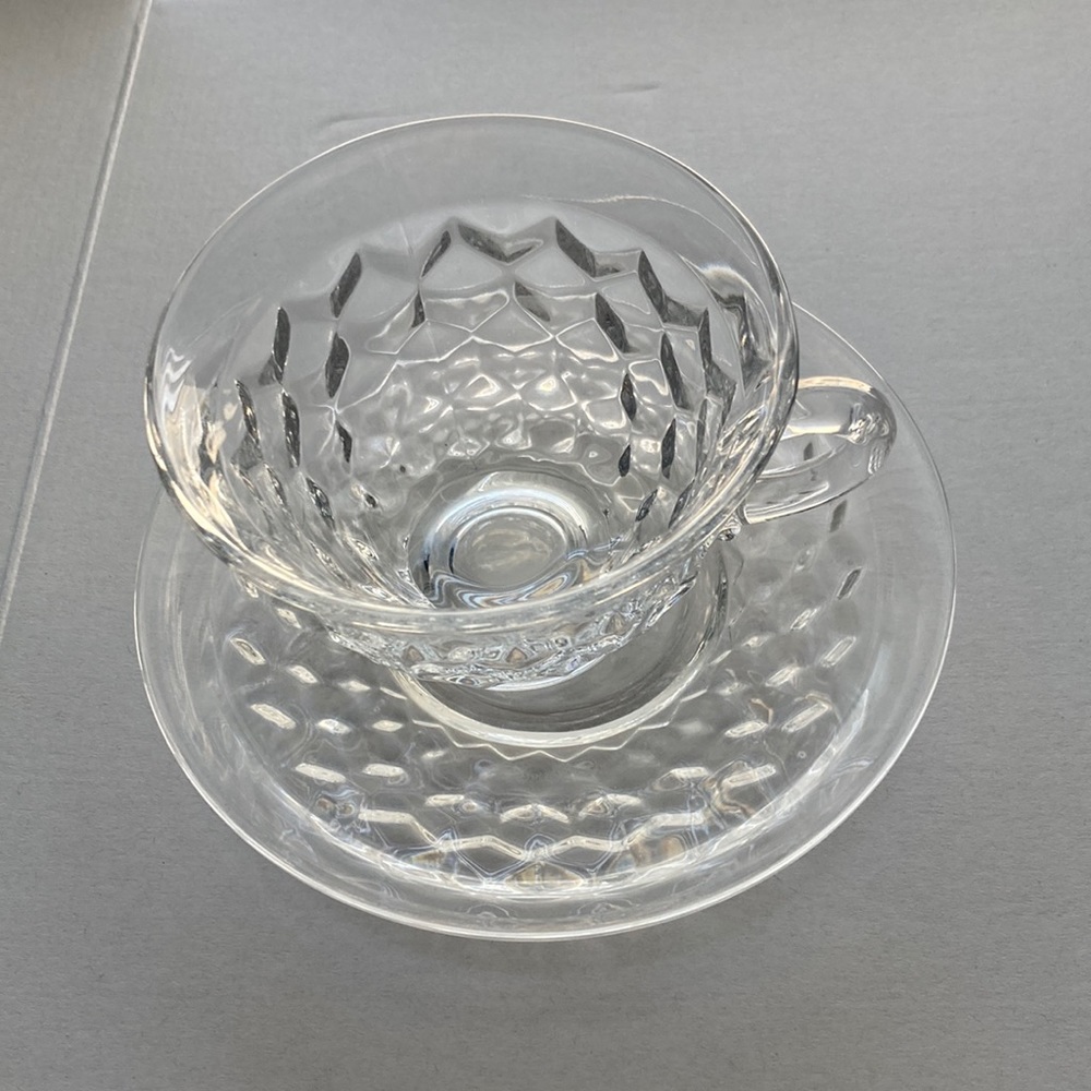 Vintage Fostoria - American Clear Cup & Saucer